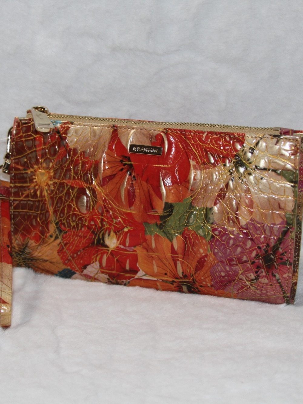 Brahmin Daisy Wristlet Hawaiian Floral Florita Melbourne Leather